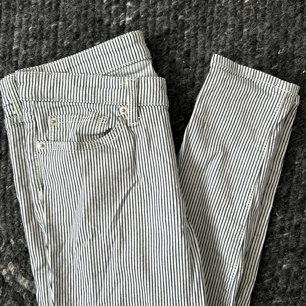 Gap railroad stripe denim jegging legging